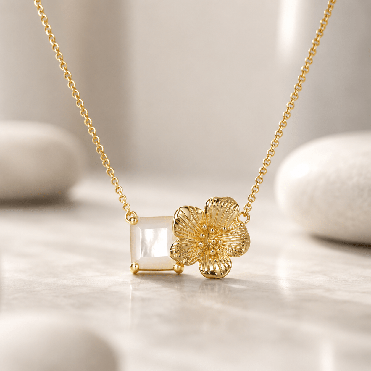 Collier - Argent 925 doré Or jaune 18k, Nacre - Maison Di Giorgio