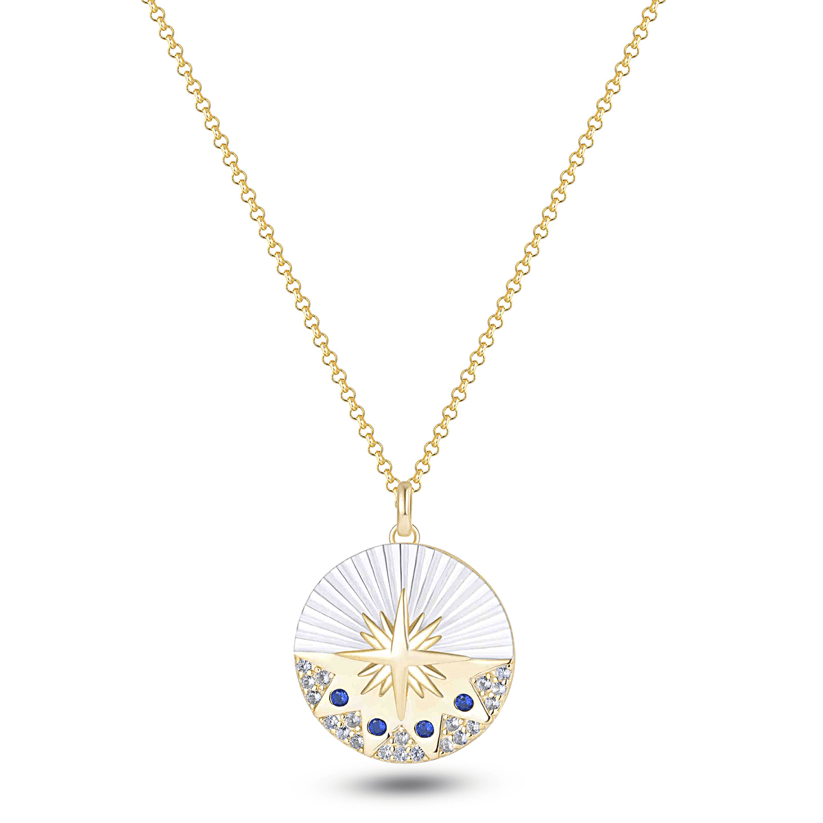 Collier en Argent 925 doré Or jaune 18k assemblée d'Oxyde de zirconium - Maison Di Giorgio