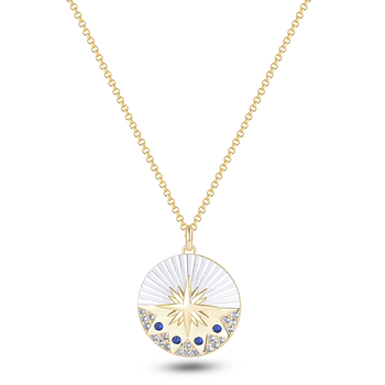 Collier en Argent 925 doré Or jaune 18k assemblée d'Oxyde de zirconium - Maison Di Giorgio