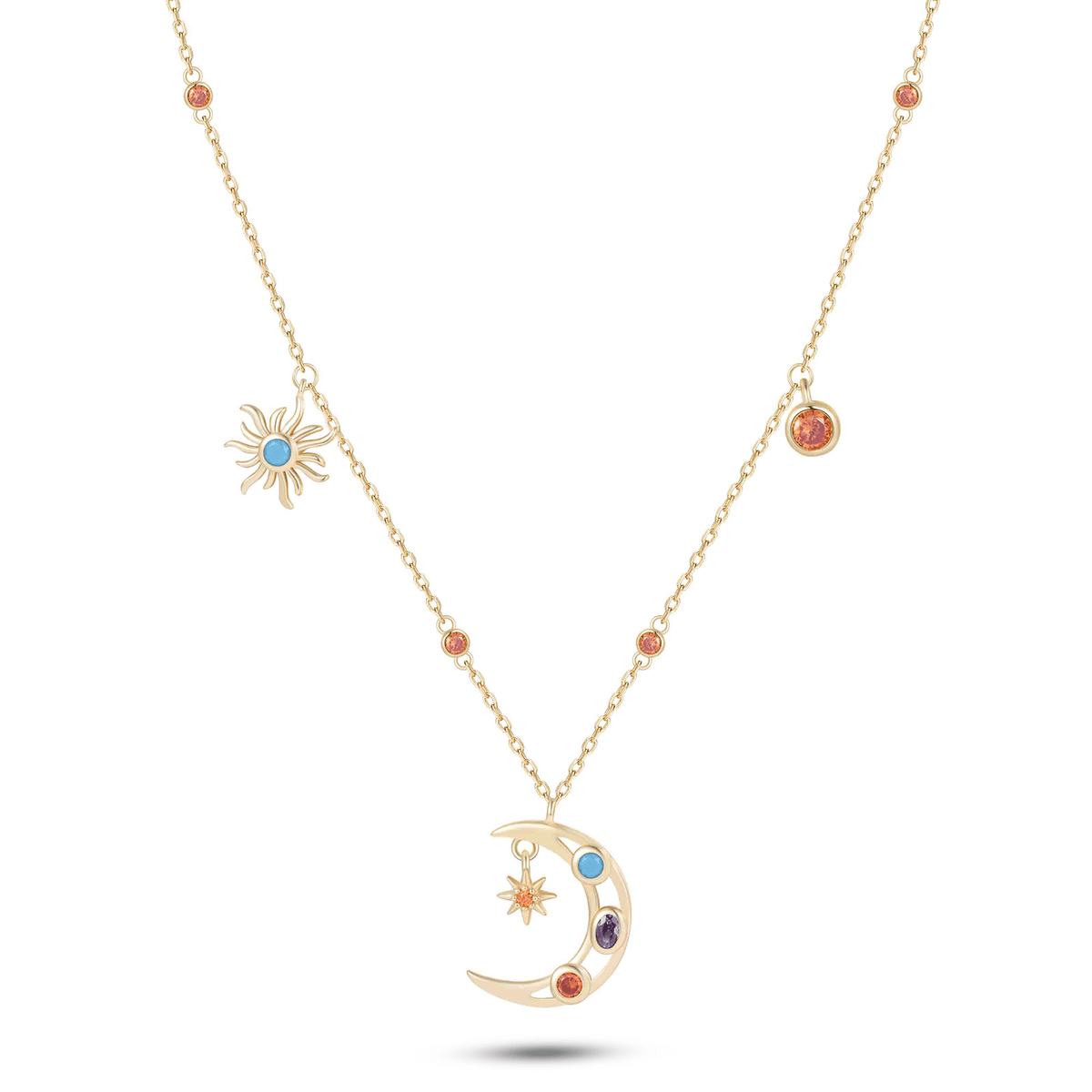 Collier en Argent 925 doré Or jaune 18k assemblée d'Oxyde de zirconium - Maison Di Giorgio