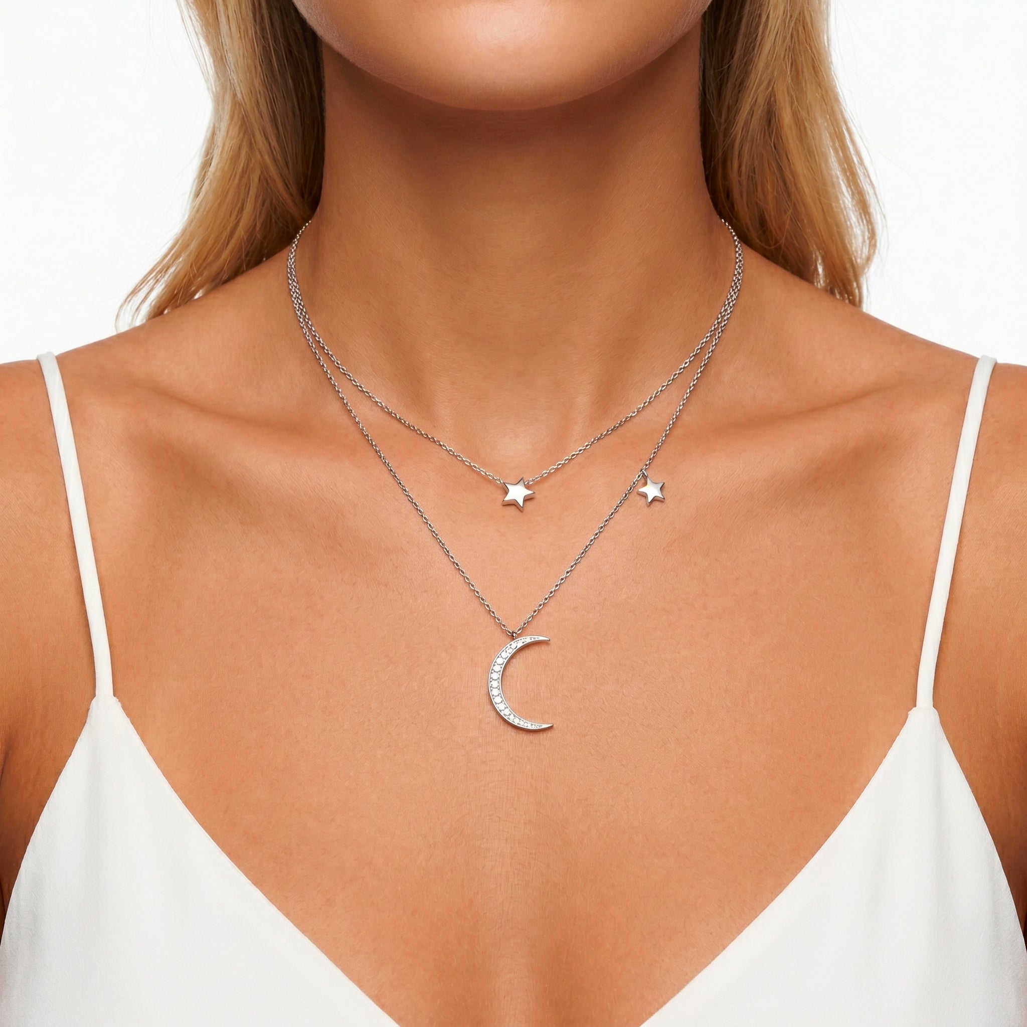 Collier Luna - Argent 925, Oxyde de zirconium - Maison Di Giorgio