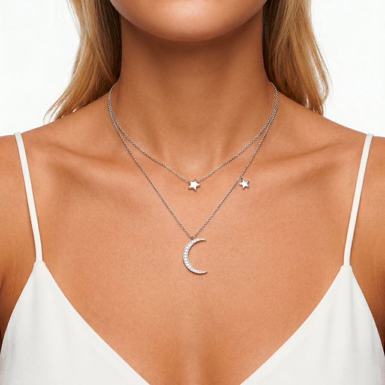 Collier Luna - Argent 925, Oxyde de zirconium - Maison Di Giorgio