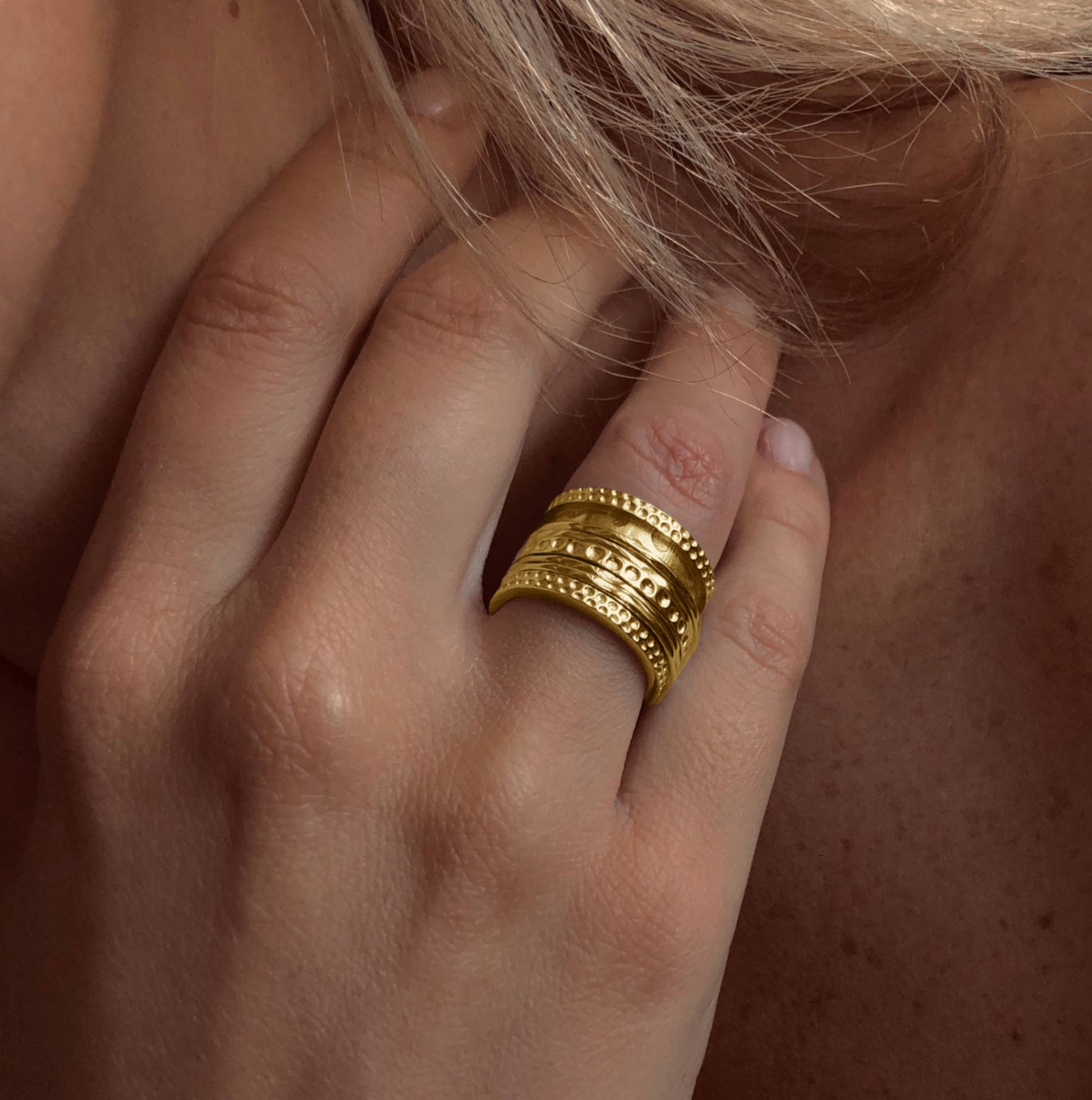 Bague en Argent 925 doré Or jaune 18k