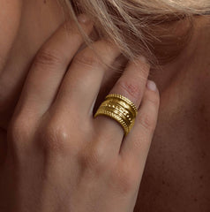 Bague en Argent 925 doré Or jaune 18k