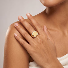 Bague - Argent 925 doré Or jaune 18k, Oxyde de zirconium - Maison Di Giorgio