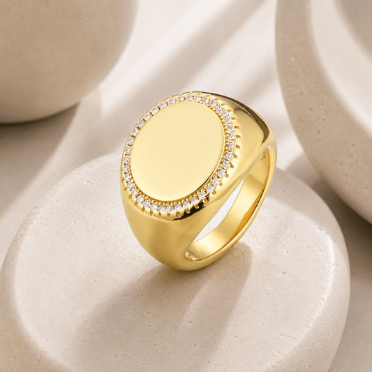 Bague - Argent 925 doré Or jaune 18k, Oxyde de zirconium - Maison Di Giorgio