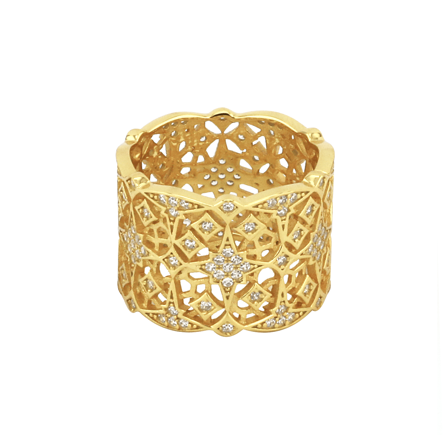 Bague en Argent 925 doré Or jaune 18k assemblée d'Oxyde de zirconium - Maison Di Giorgio