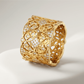 Bague en Argent 925 doré Or jaune 18k assemblée d'Oxyde de zirconium - Maison Di Giorgio
