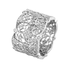 Bague en Argent 925 plaquée Rhodium assemblée d'oxyde de zirconium