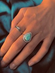 Bague en Argent 925 plaqué Argent assemblée de Turquoise