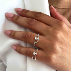 Bague en Argent 925 plaqué Rhodium - Maison Di Giorgio