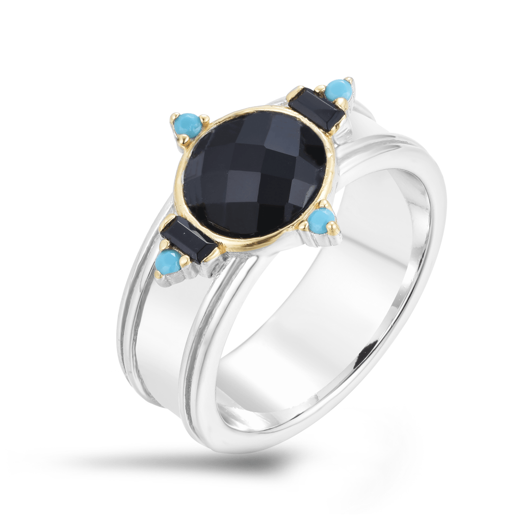 Bague Ethnique Argent Massif 925 – Pierre Onyx Noire égyptienne Taille Unique