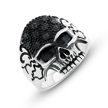 Bague en Argent 925 oxydé assemblée d'Oxyde de zirconium - Maison Di Giorgio