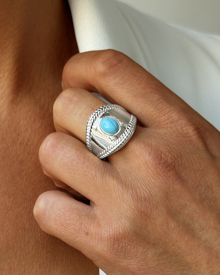 Bague en Argent 925 assemblée de Turquoise - Maison Di Giorgio