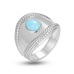 Bague en Argent 925 assemblée de Turquoise - Maison Di Giorgio