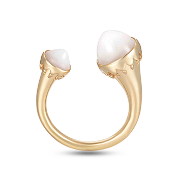 Bague en Argent 925 doré Or jaune 18k assemblée de Nacre - Maison Di Giorgio