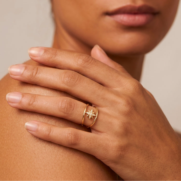 Bague Rosa - Argent 925 doré Or jaune 18k, Oxyde de zirconium - Maison Di Giorgio