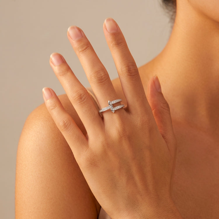 Bague Presa - Argent 925, Oxyde de zirconium - Maison Di Giorgio