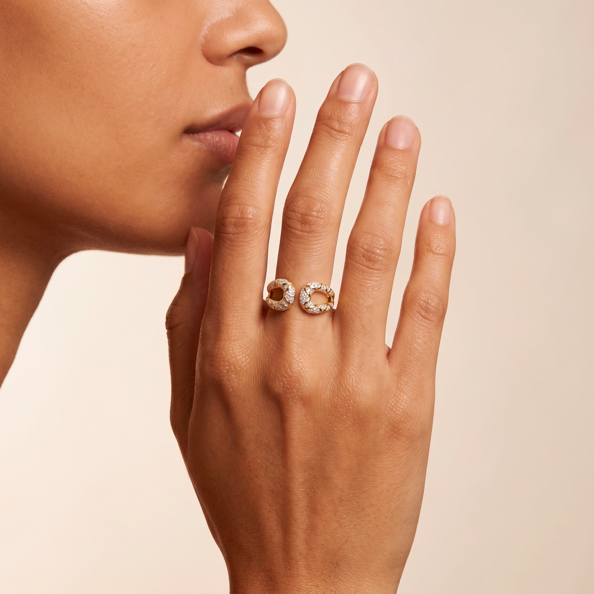 Bague Ala - Argent 925 doré Or jaune 18k, Oxyde de zirconium - Maison Di Giorgio