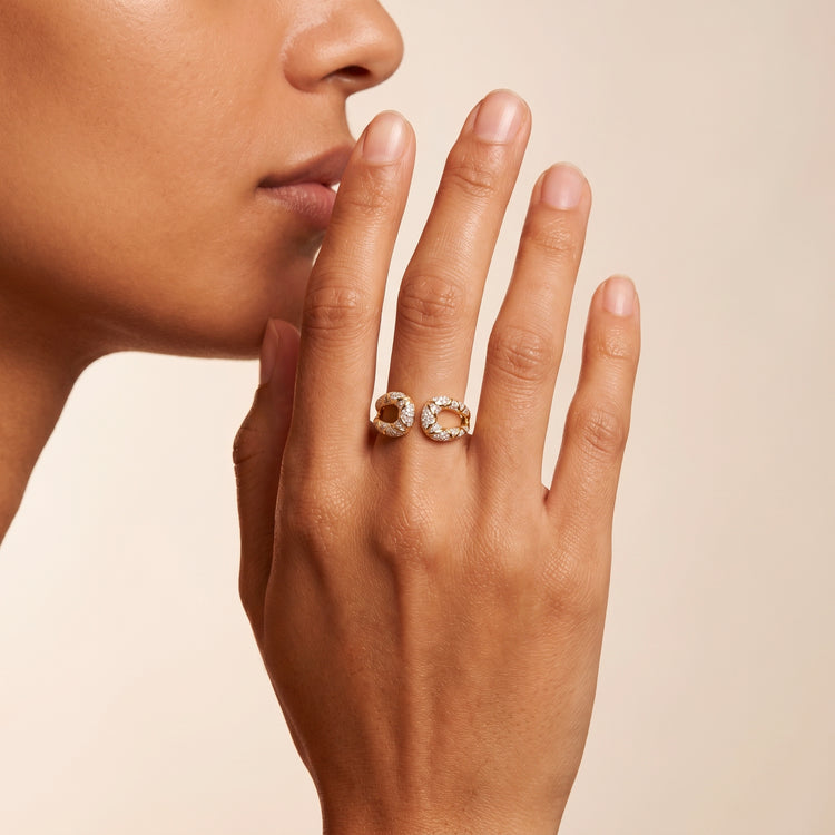 Bague Ala - Argent 925 doré Or jaune 18k, Oxyde de zirconium - Maison Di Giorgio
