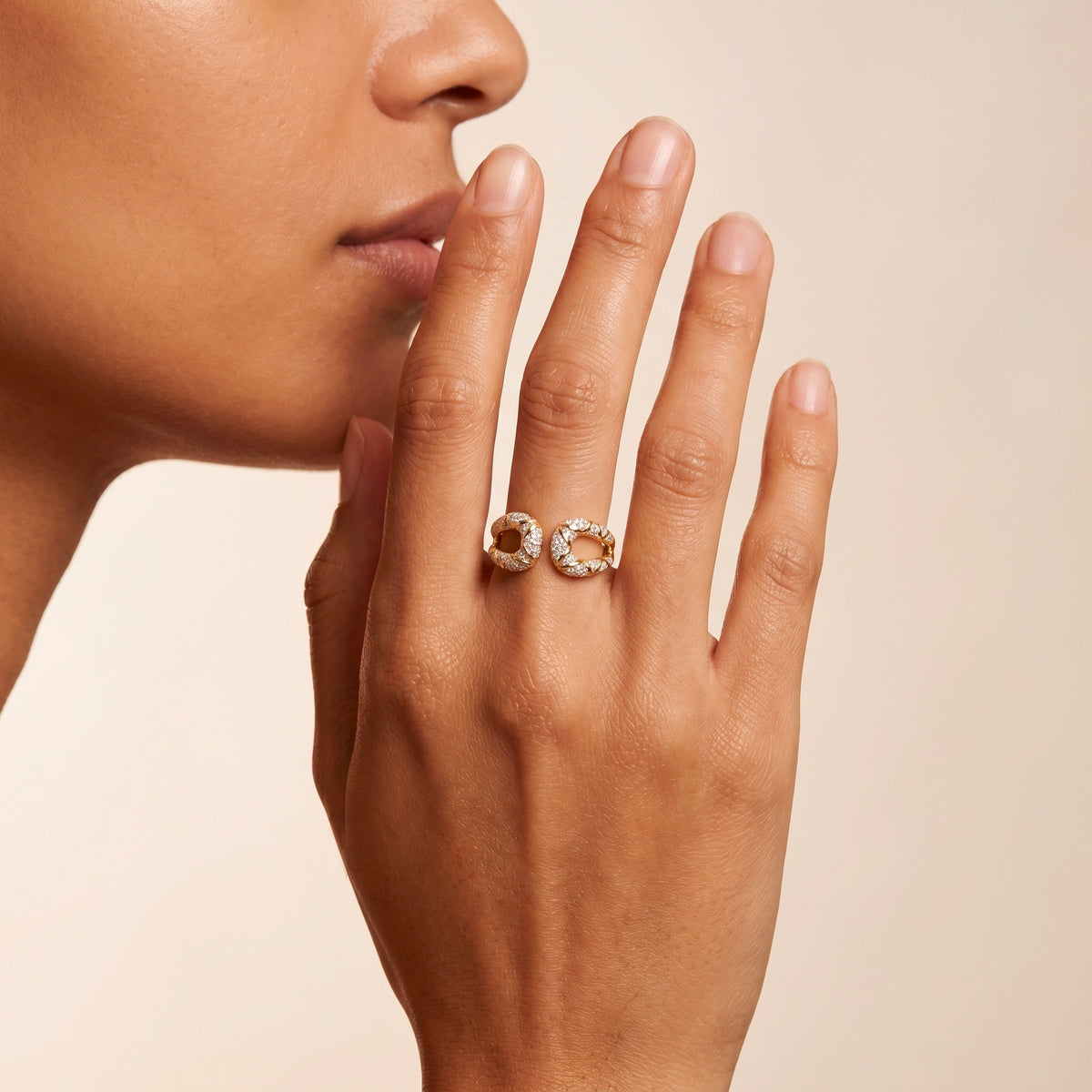 Bague Ala - Argent 925 doré Or jaune 18k, Oxyde de zirconium - Maison Di Giorgio