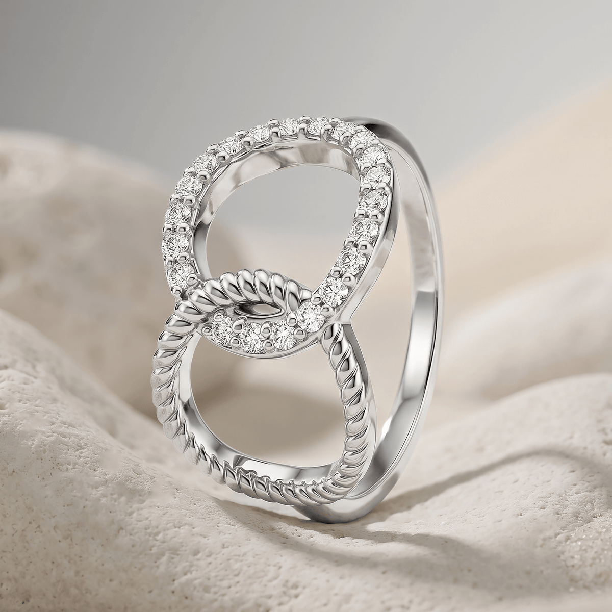 Bague - Argent 925, Oxyde de zirconium blanc - Maison Di Giorgio