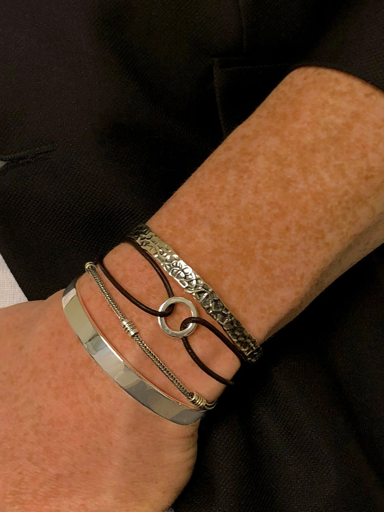 Bracelet cuir véritable et Argent 925 - Maison Di Giorgio