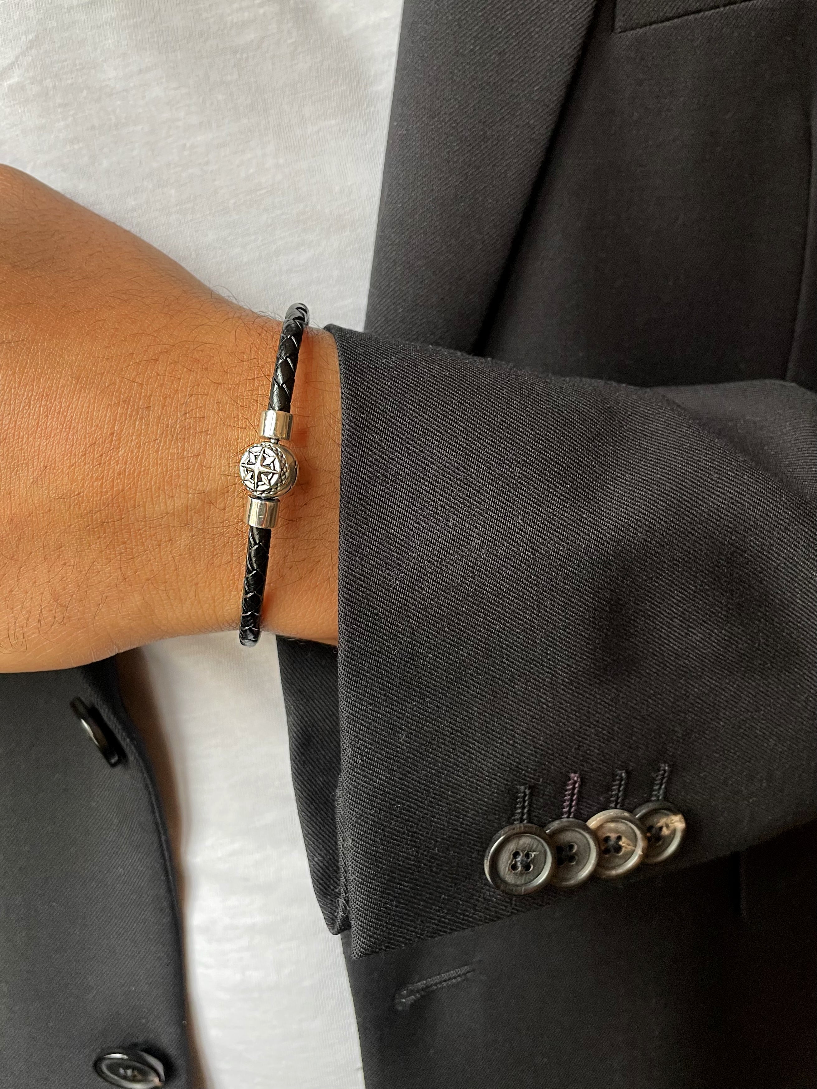 Bracelet cuir véritable et Argent 925 - Maison Di Giorgio
