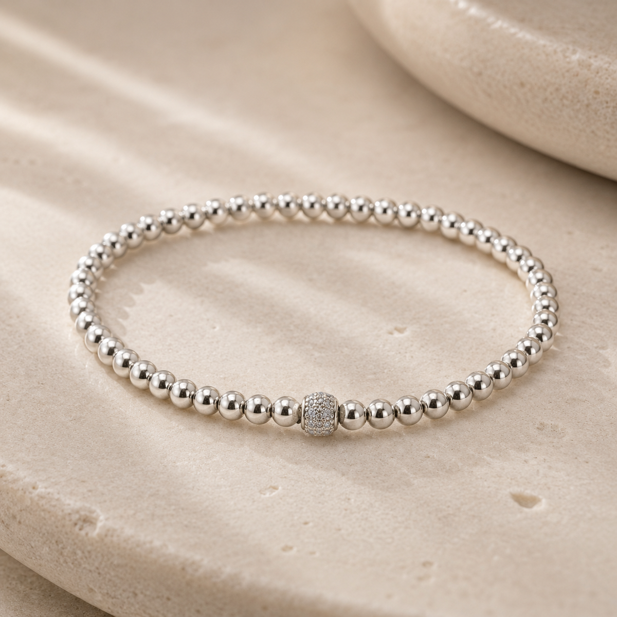 Bracelet Argenté assemblé d'Oxyde de zirconium