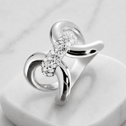Bague Argentée assemblée d'Oxyde de zirconium - Maison Di Giorgio