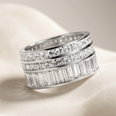 Bague Argentée assemblée d'Oxyde de zirconium
