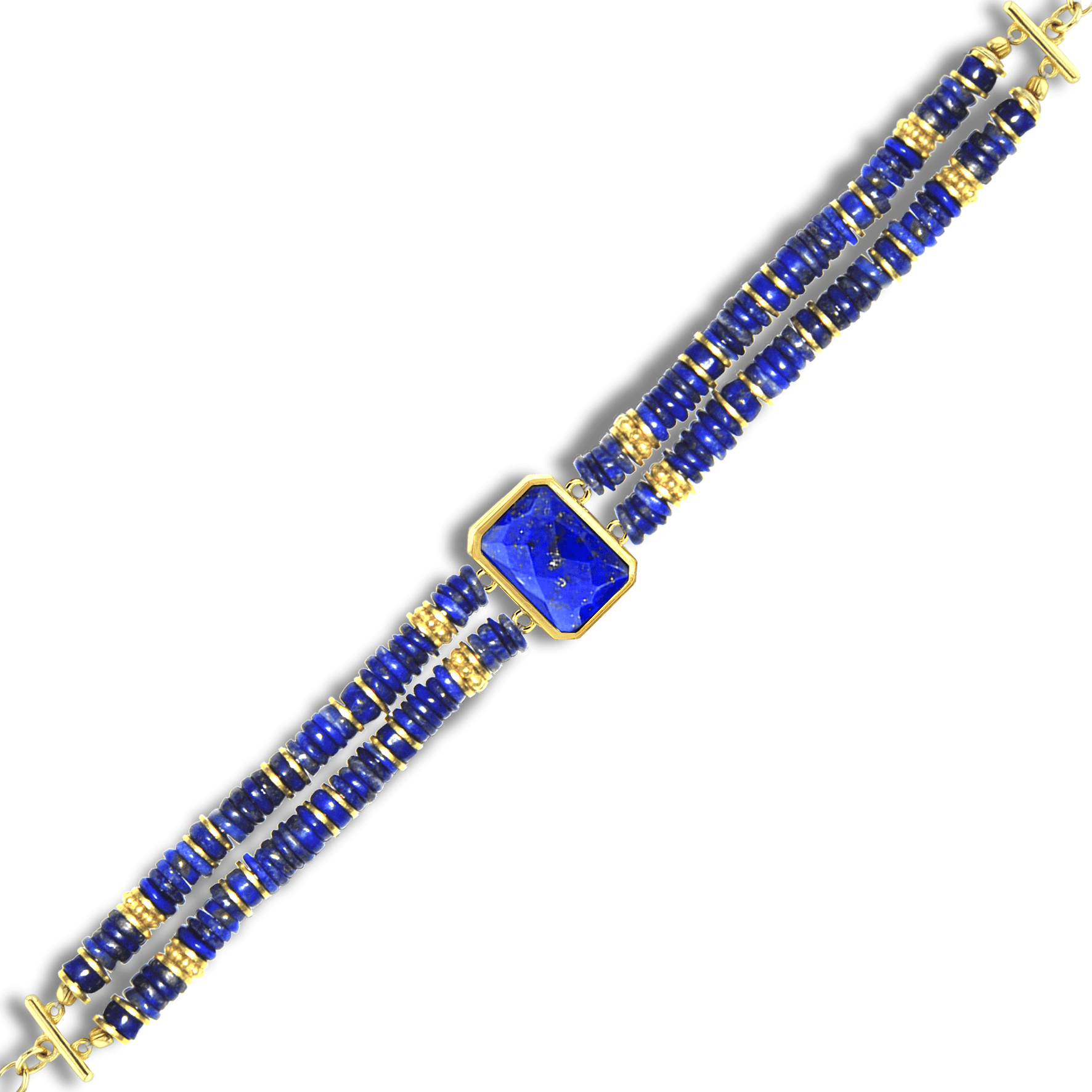 Bracelet doré Or jaune 18k, Lapis-lazuli - Maison Di Giorgio