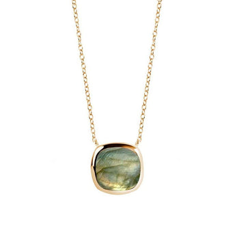 Collier en Argent 925 doré Or jaune 18k assemblé de Labradorite - Maison Di Giorgio