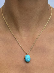 Collier doré Or jaune 18k, Turquoise - Maison Di Giorgio