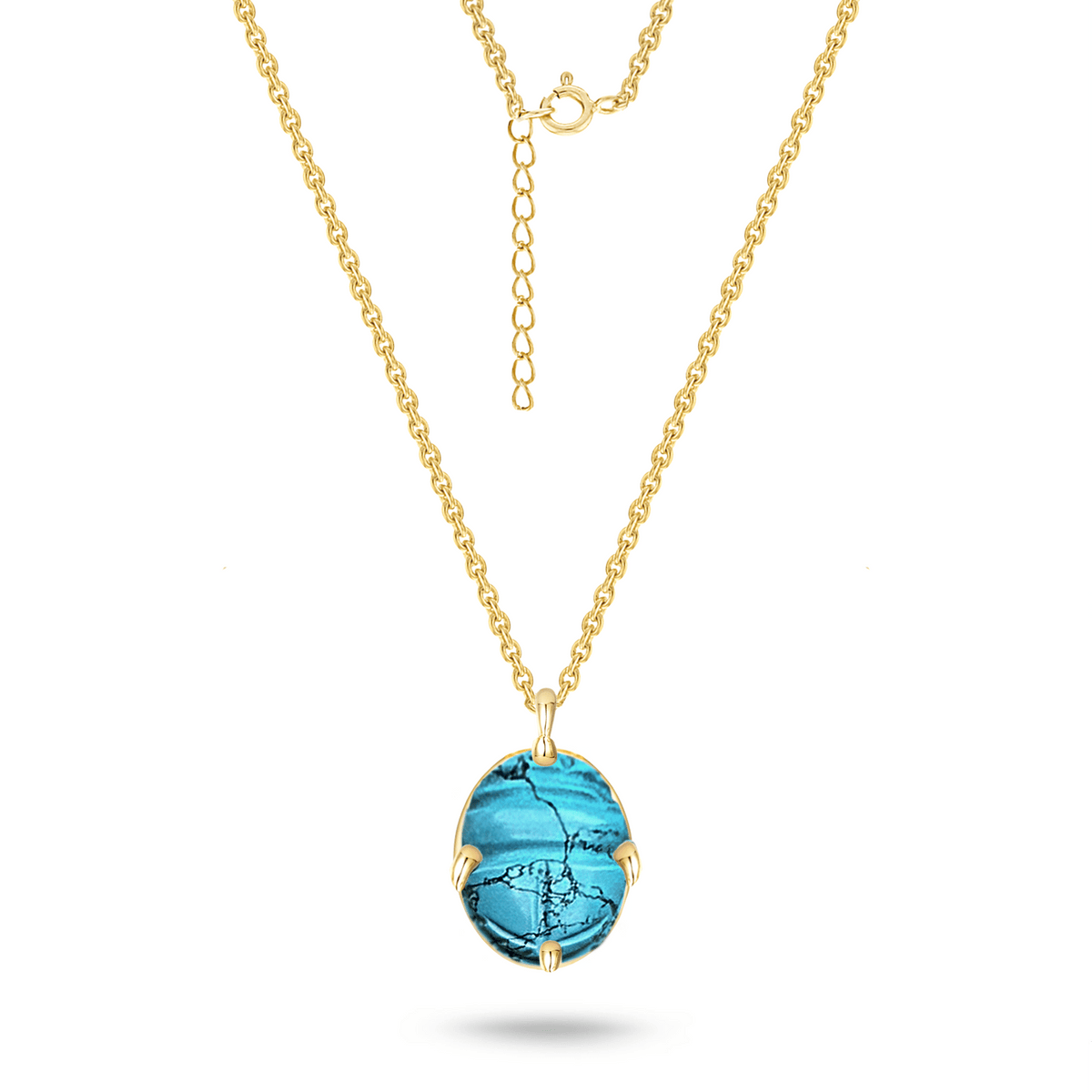 Collier doré Or jaune 18k, Turquoise - Maison Di Giorgio