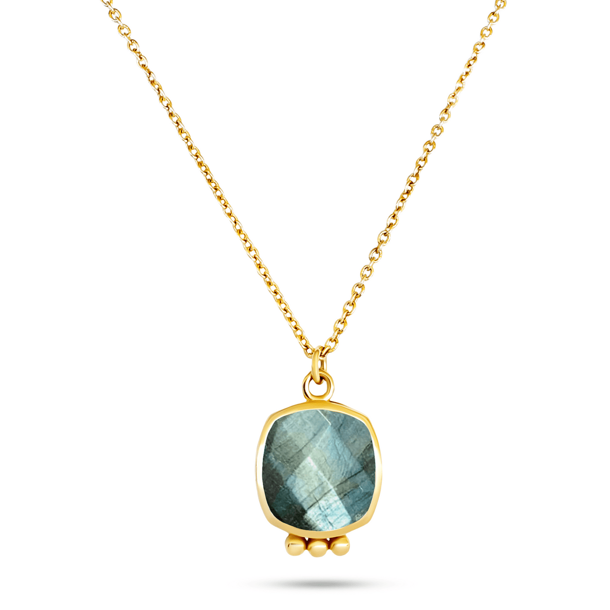 Collier doré Or jaune 18k assemblé de Labradorite - Maison Di Giorgio