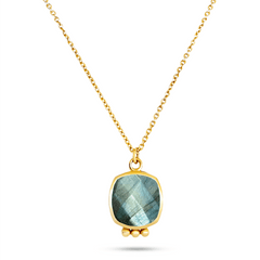 Collier doré Or jaune 18k assemblé de Labradorite - Maison Di Giorgio