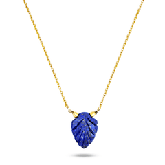 Collier doré Or jaune 18k assemblé de Lapis - lazuli - Maison Di Giorgio