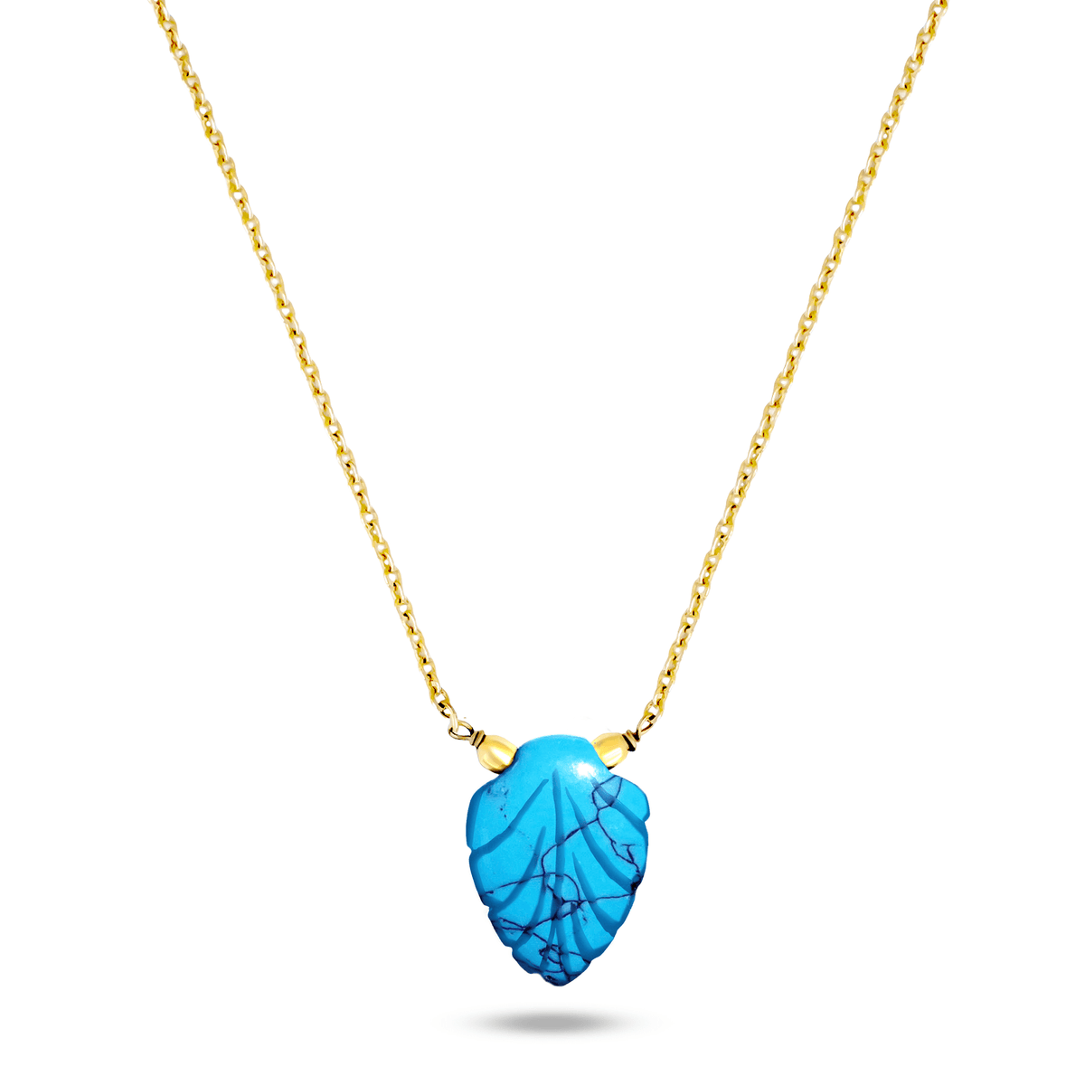Collier doré Or jaune 18k assemblé de Turquoise - Maison Di Giorgio