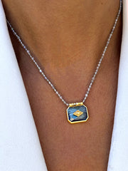 Collier doré Or jaune 18k assemblé de Labradorite - Maison Di Giorgio