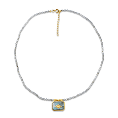 Collier doré Or jaune 18k assemblé de Labradorite - Maison Di Giorgio
