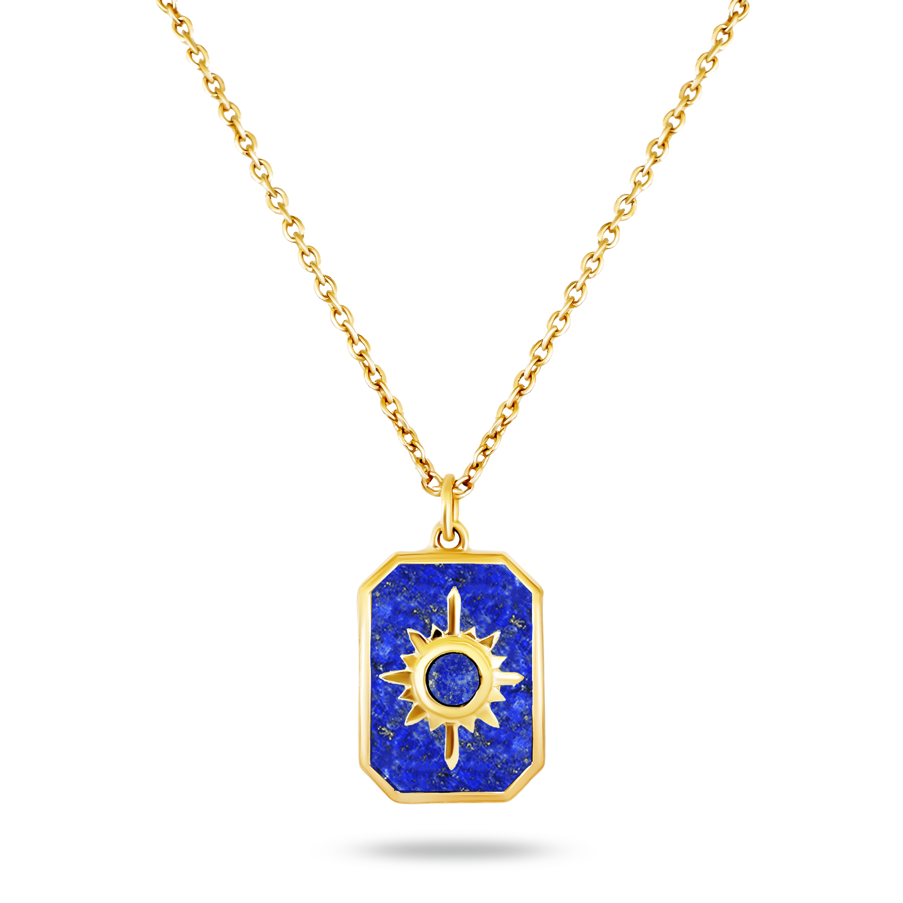 Collier doré Or jaune 18k assemblé de Lapis - lazuli - Maison Di Giorgio