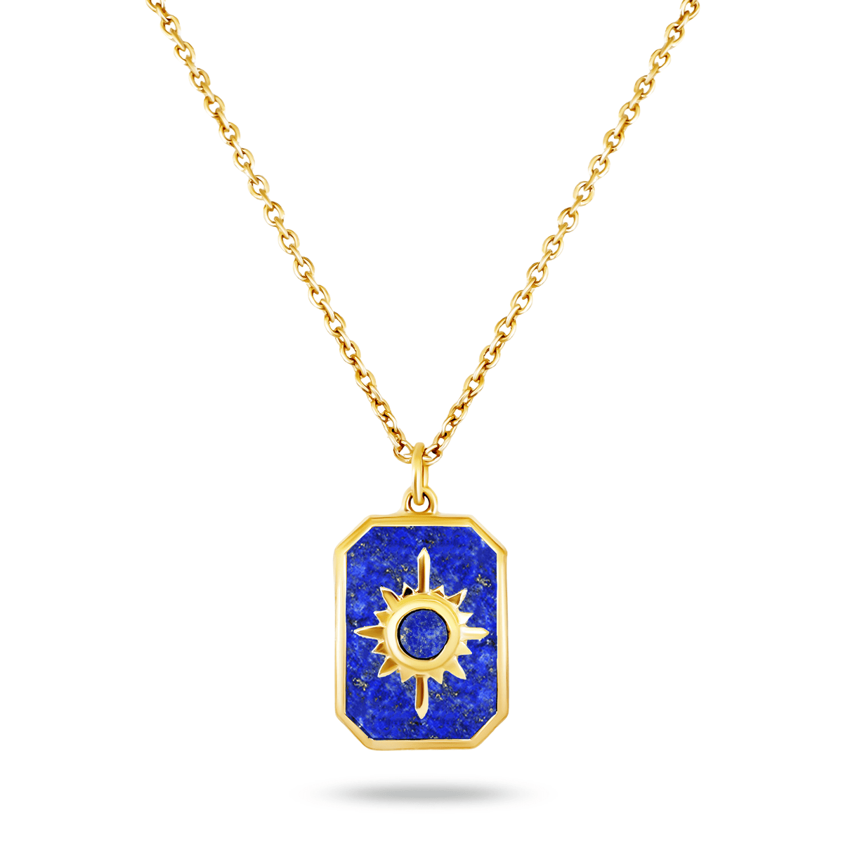 Collier doré Or jaune 18k assemblé de Lapis - lazuli - Maison Di Giorgio