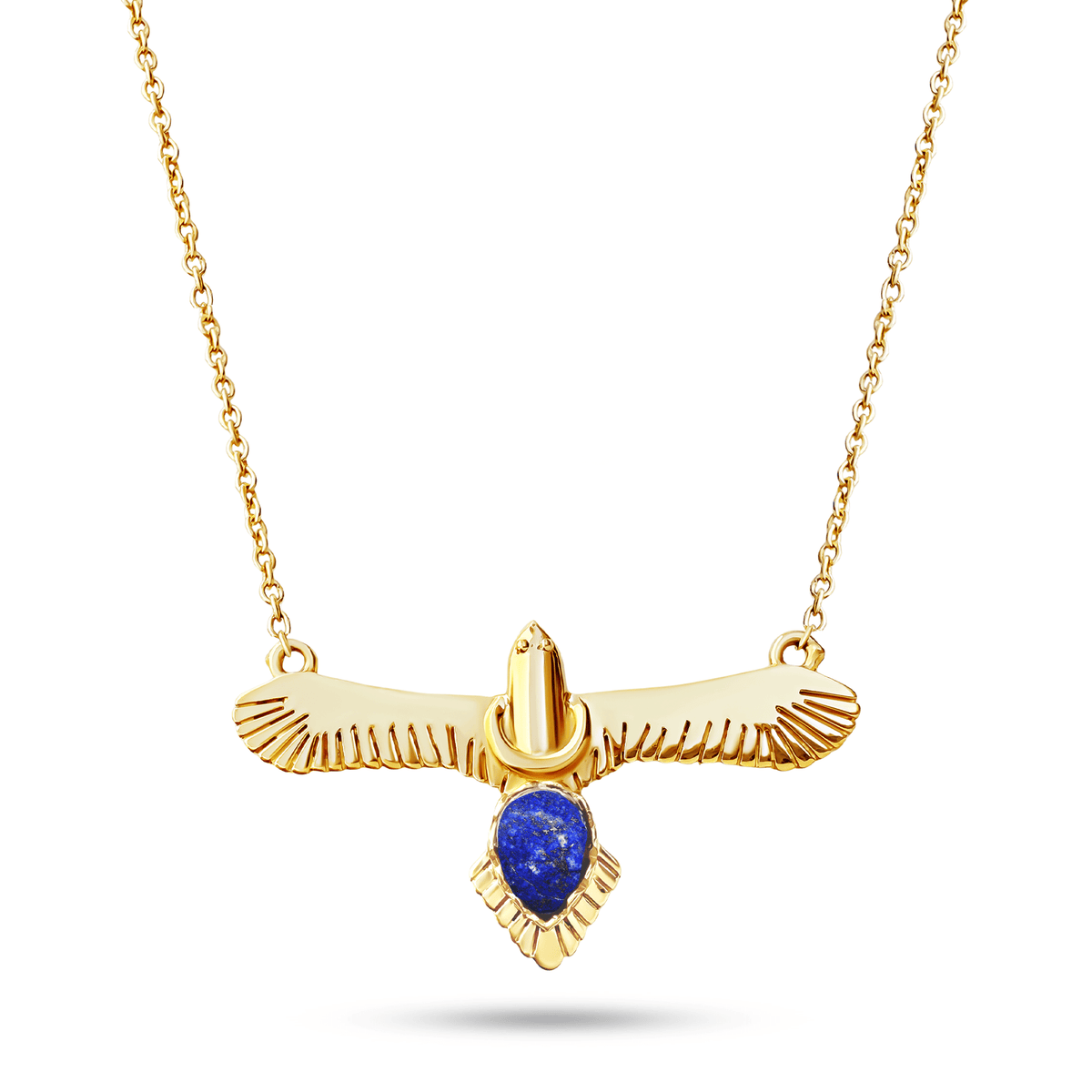 Collier doré Or jaune 18k assemblé de Lapis - lazuli - Maison Di Giorgio