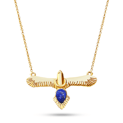 Collier doré Or jaune 18k assemblé de Lapis - lazuli - Maison Di Giorgio