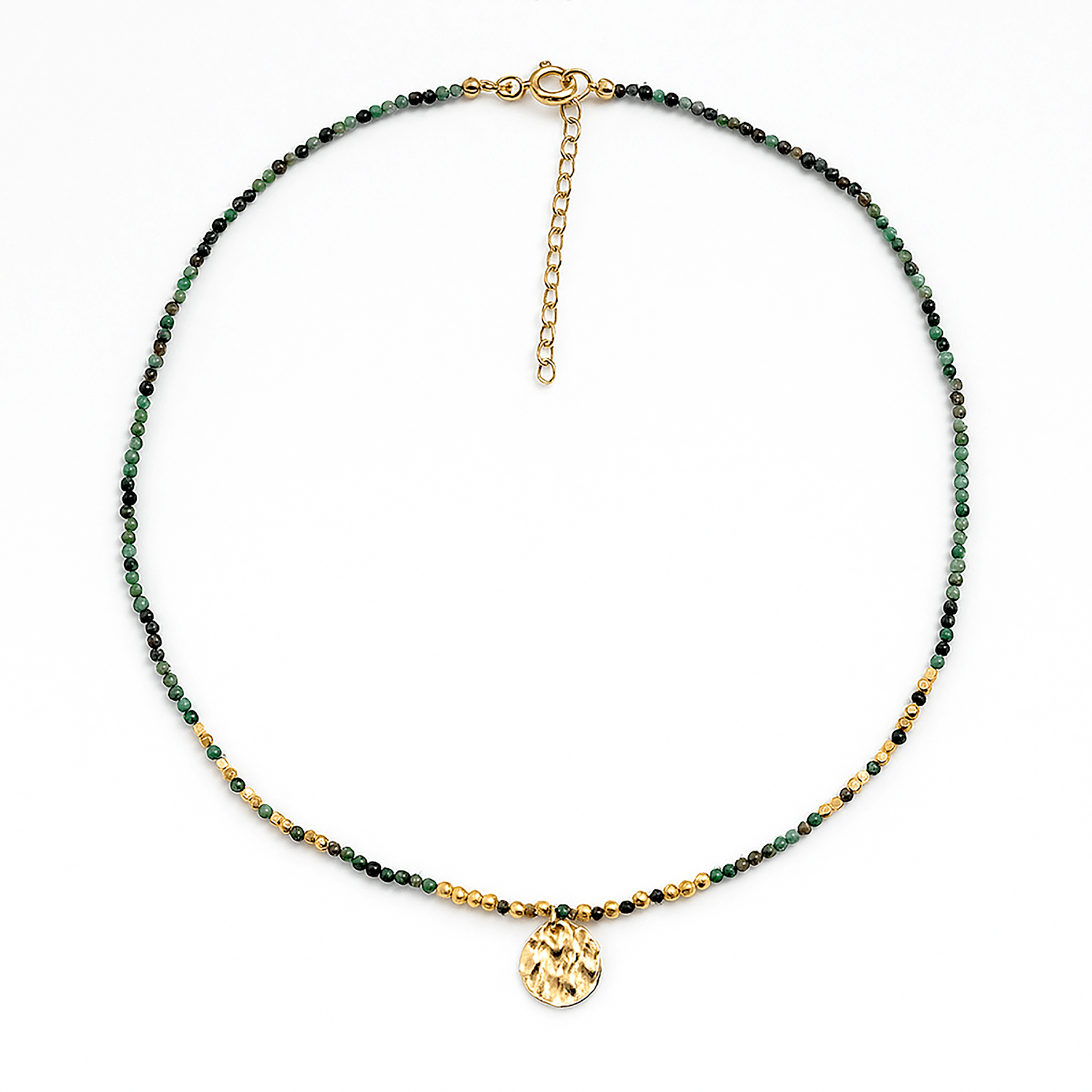 Collier perles doré Or jaune 18k assemblé de Turquoise - Maison Di Giorgio