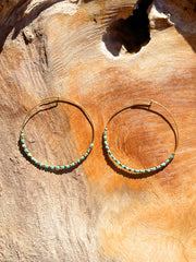 Boucles d'oreilles dorées Or jaune 18k assemblées d'Amazonite