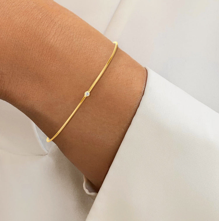 Bracelet en Or jaune 9k assemblé de Diamant HSI - Maison Di Giorgio