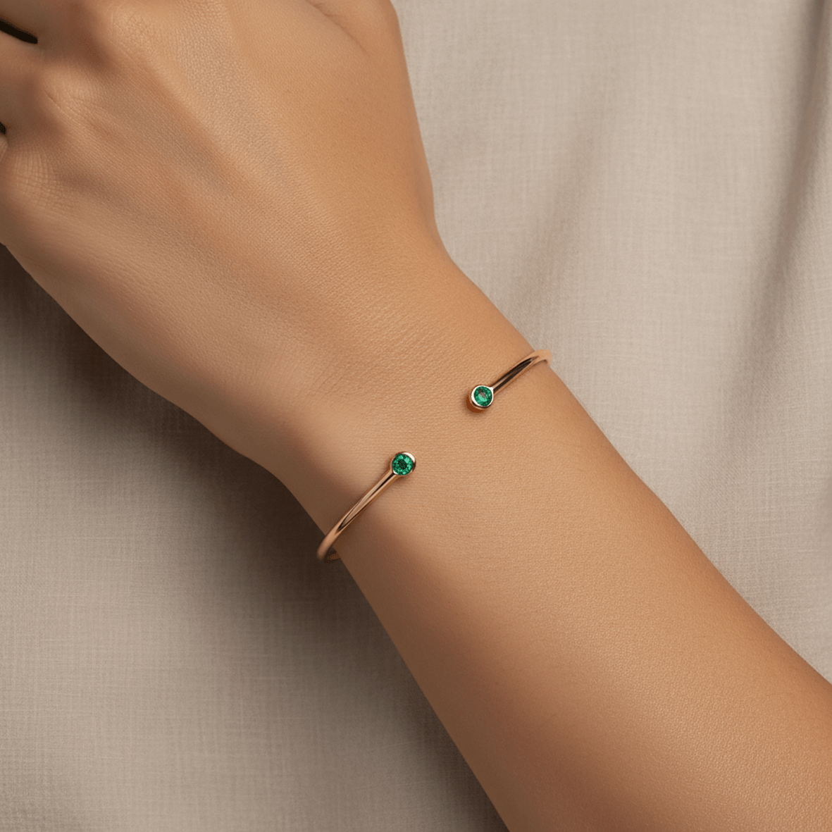 Bracelet - Or jaune 9k, Émeraude - Maison Di Giorgio
