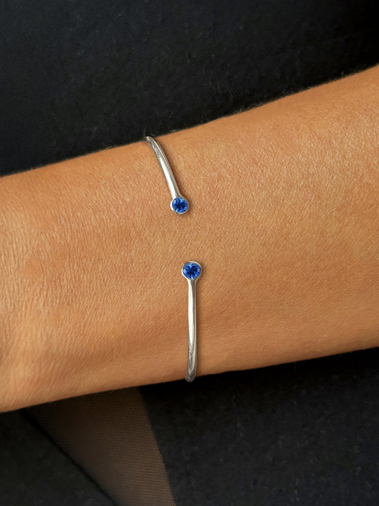 Bracelet - Or blanc 9k rhodié, Saphir - Maison Di Giorgio